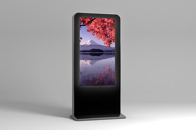 Vitrine totem avec Axium Solutions